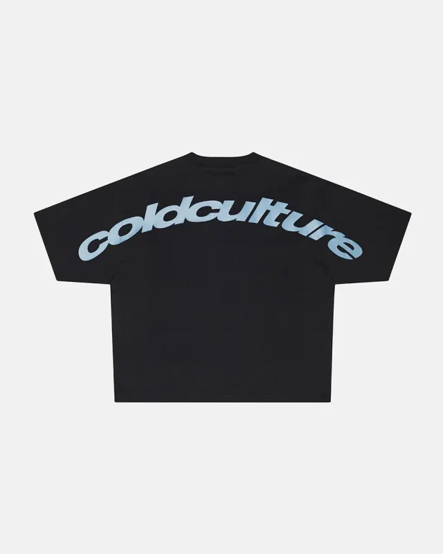 CURVED TEE BLACK sold by Cold Culture