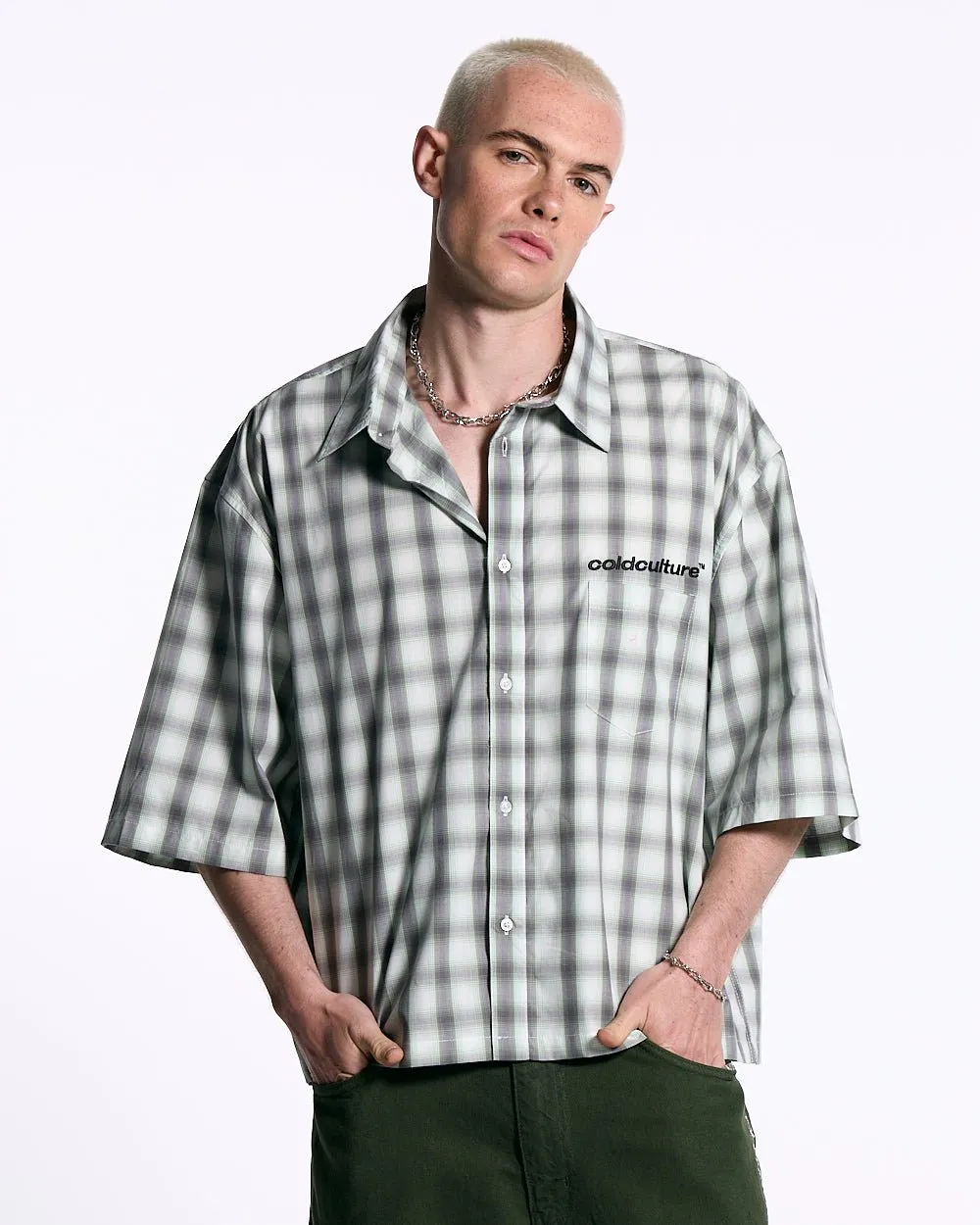 ONE POCKET SHIRT BLURRED GREEN sold by Cold Culture product image thumbnail 3