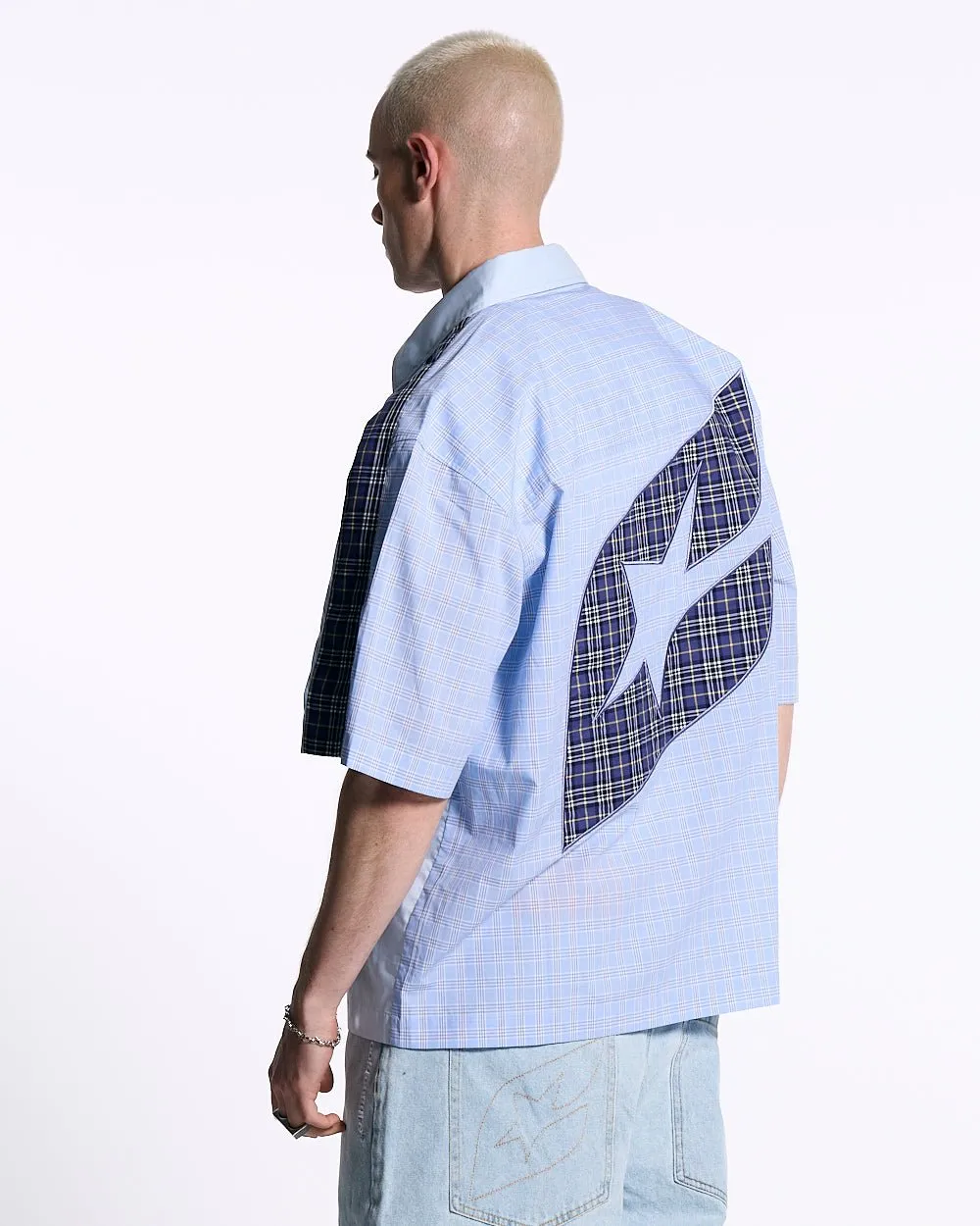 DOUBLE TARTAN SHIRT LIGHT BLUE sold by Cold Culture product image thumbnail 3