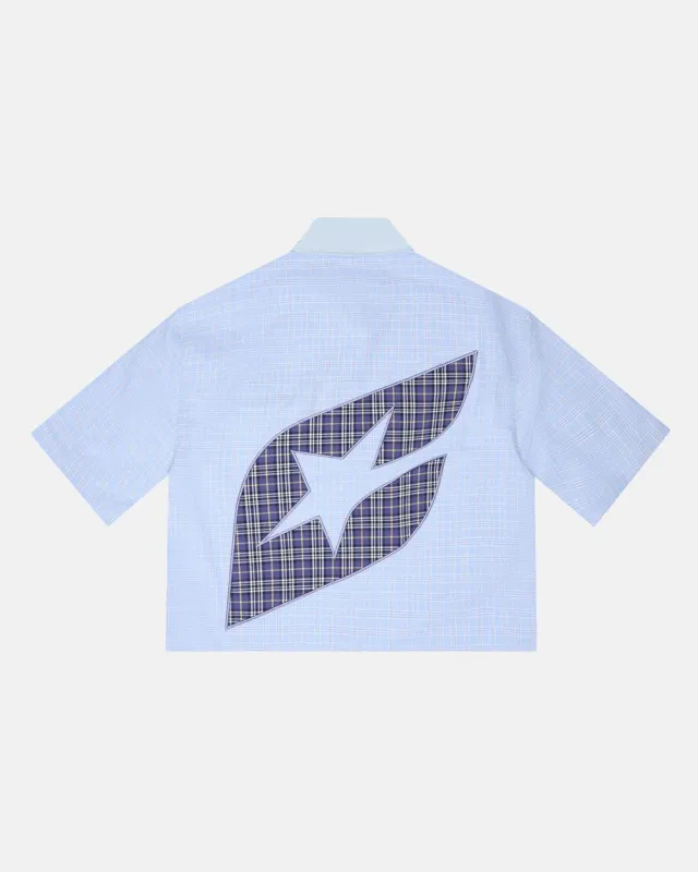 DOUBLE TARTAN SHIRT LIGHT BLUE made by Cold Culture