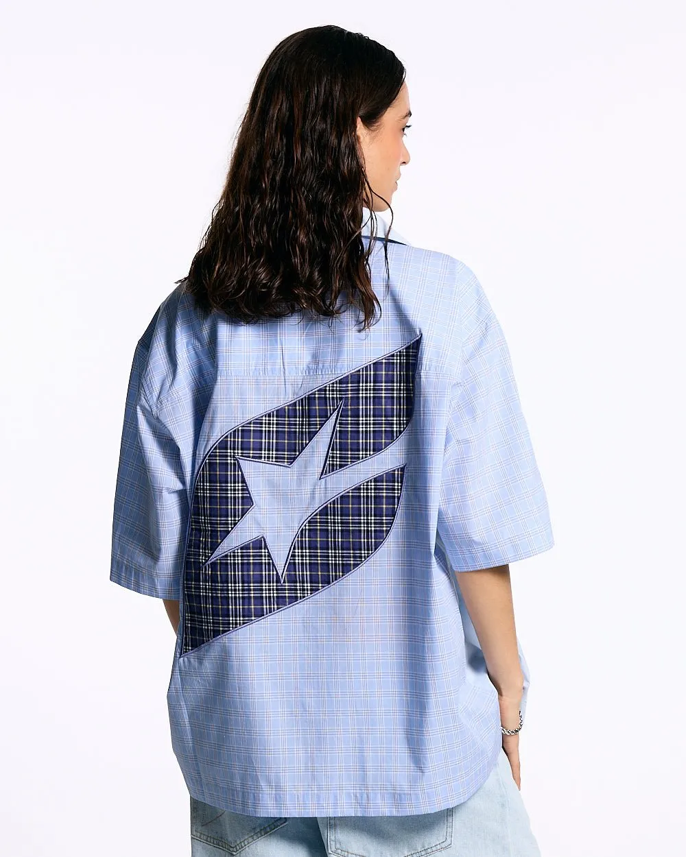 DOUBLE TARTAN SHIRT LIGHT BLUE sold by Cold Culture product image thumbnail 5