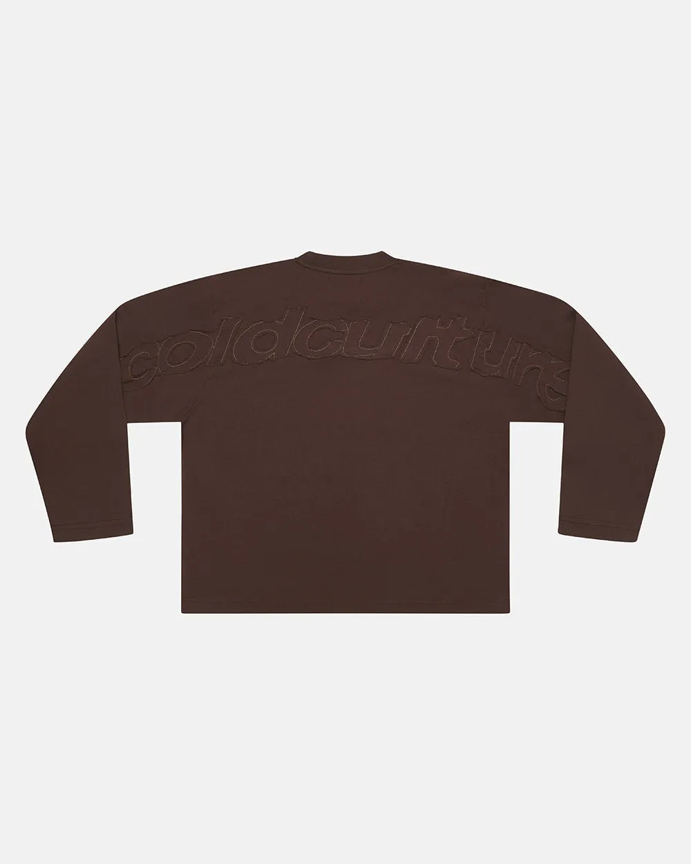 DISTRESS CURVED LONGSLEEVE BROWN sold by Cold Culture