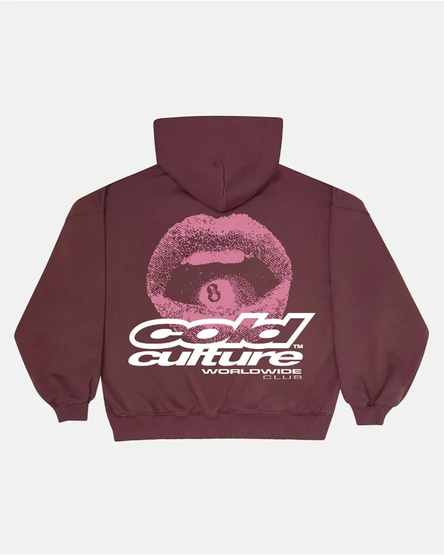 LIP COMBO HOODIE DARK BURGUNDY sold by Cold Culture