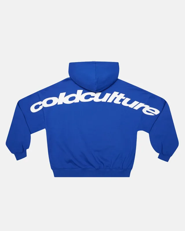 CURVED HOODIE BLUE made by Cold Culture