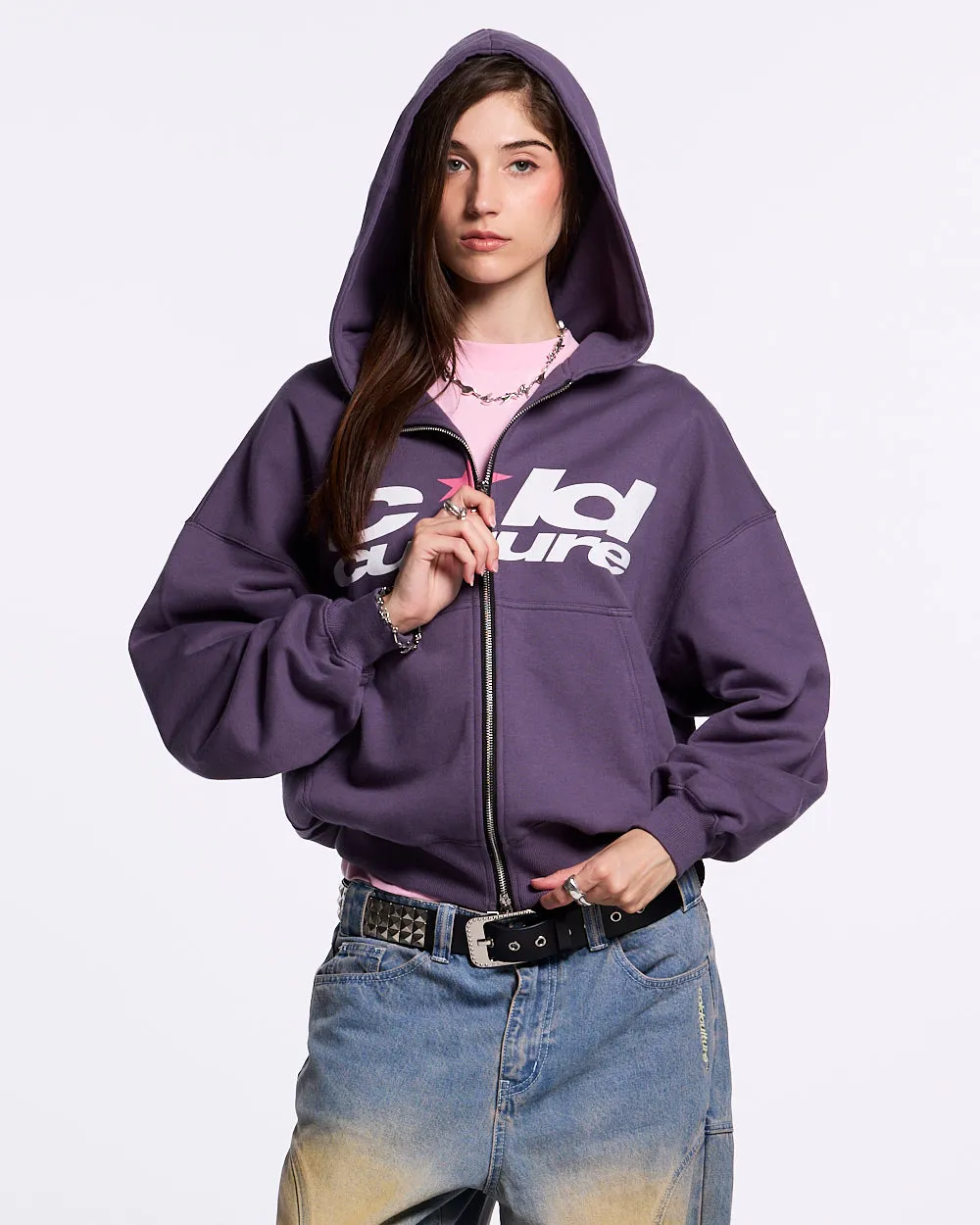 HARPER ZIP HOODIE PURPLE sold by Cold Culture product image thumbnail 5