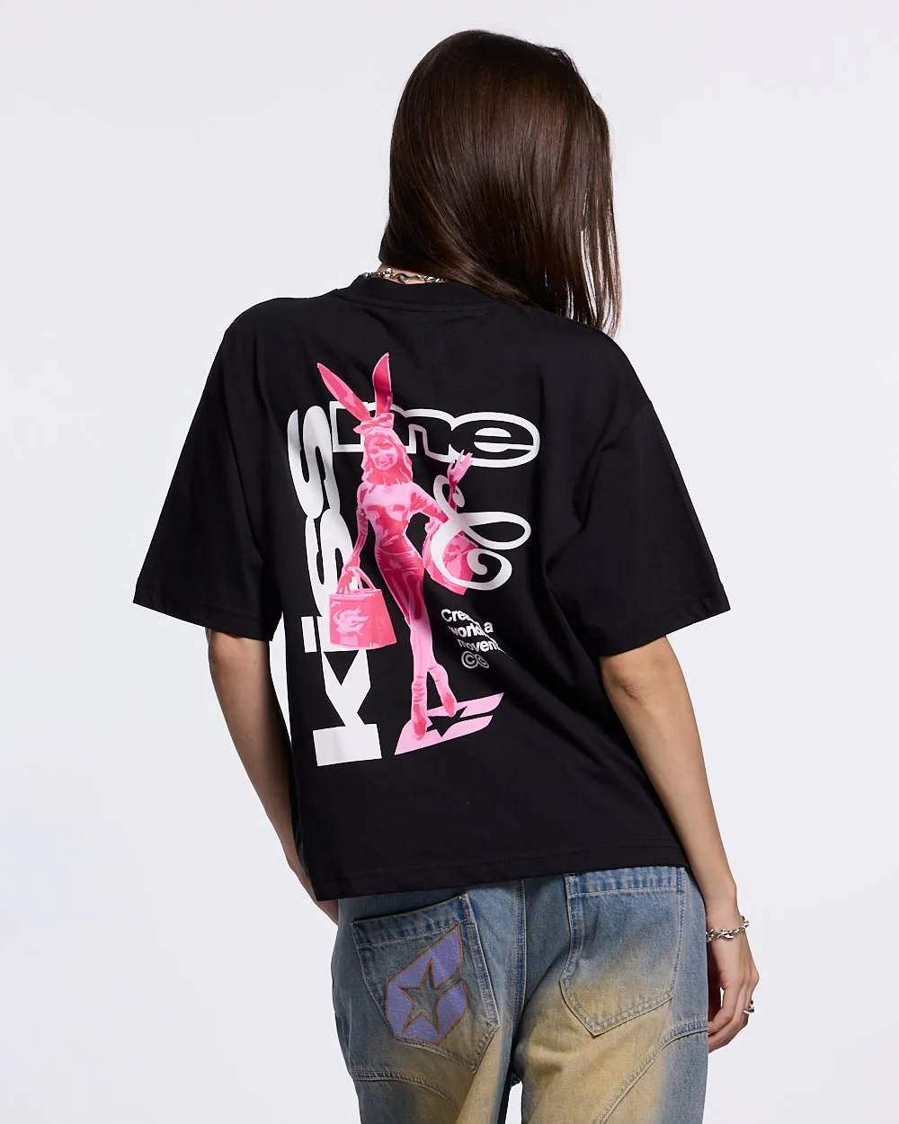 KISS THE BUNNY TEE BLACK sold by Cold Culture product image thumbnail 5