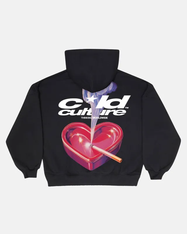 HEART ASHTRAY HOODIE BLACK sold by Cold Culture