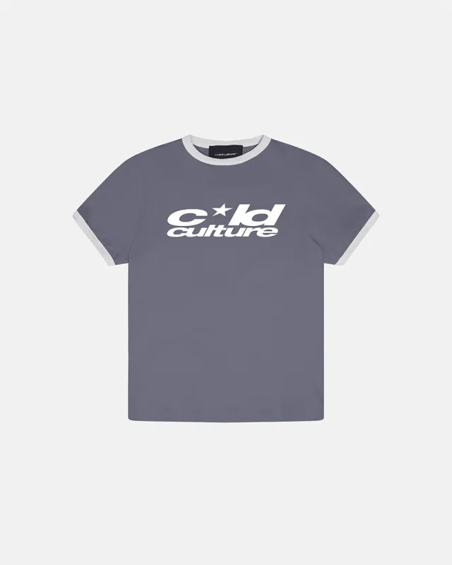 HARPER TEE ASH GREY AND WHITE sold by Cold Culture