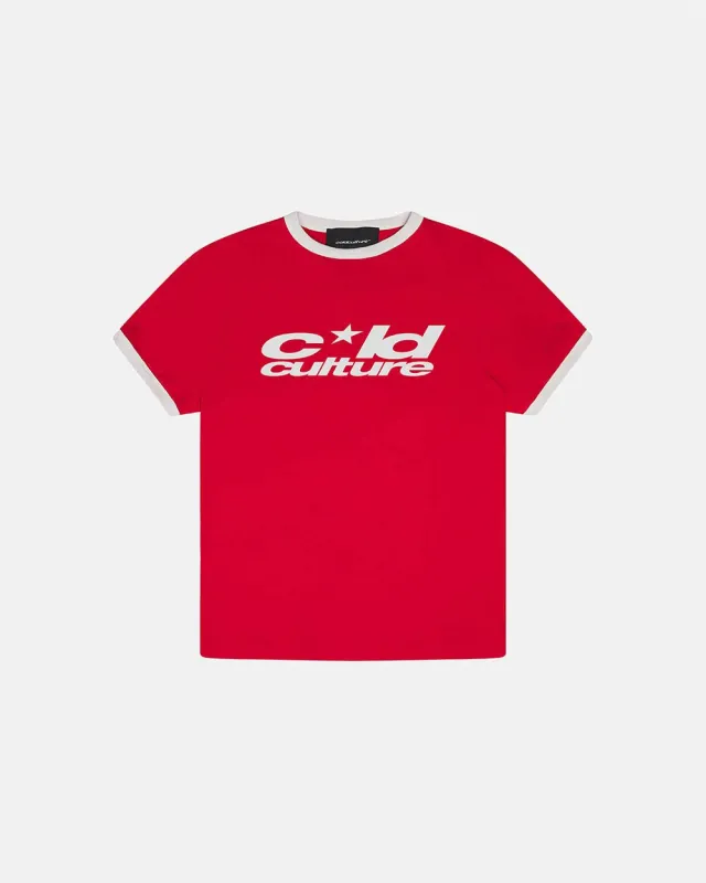 HARPER TEE RED AND WHITE sold by Cold Culture