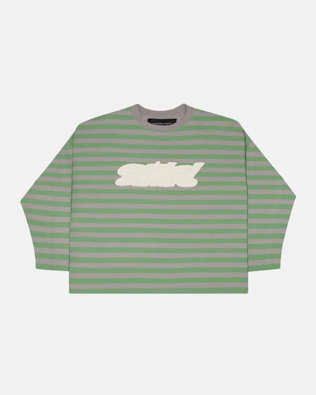 PARDON ME LONGSLEEVE GREEN & GREY sold by Cold Culture