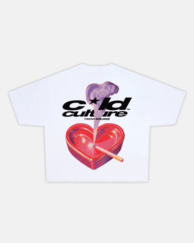 HEART ASHTRAY TEE WHITE sold by Cold Culture
