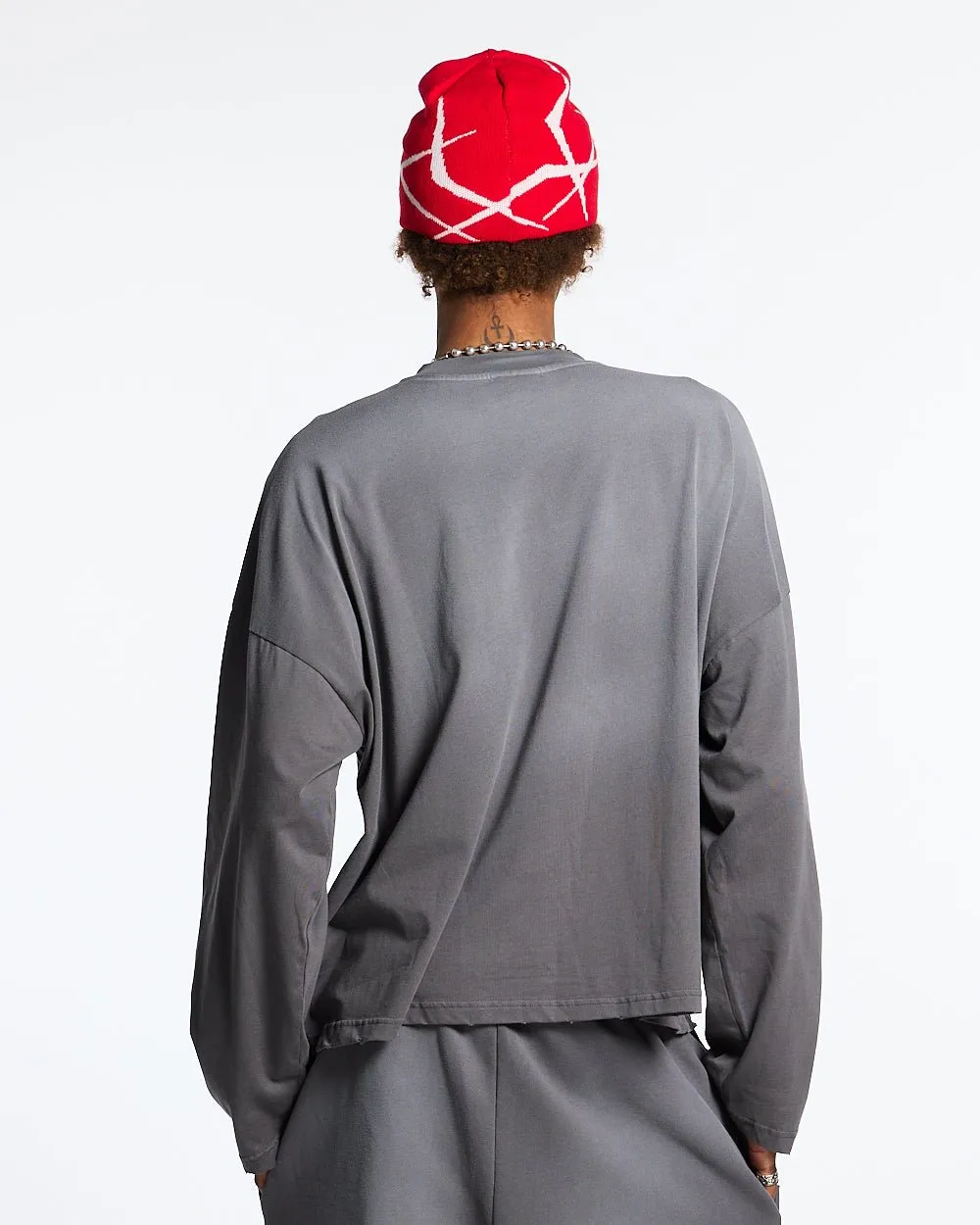 SCRIPT LONGSLEEVE TEE ANTRACITE GREY sold by Cold Culture product image thumbnail 4