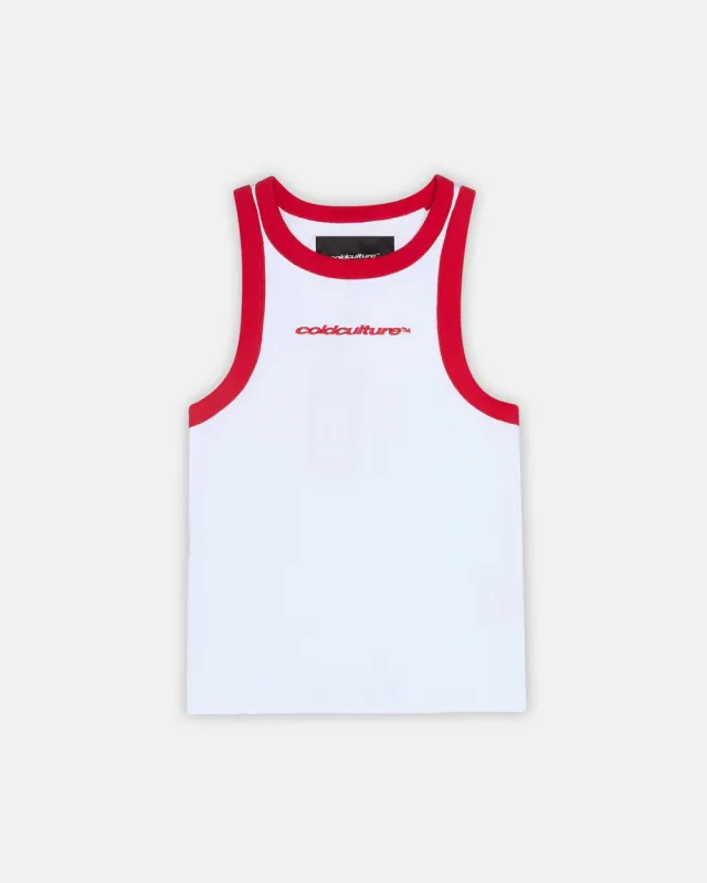 RIB TANK TOP WHITE sold by Cold Culture