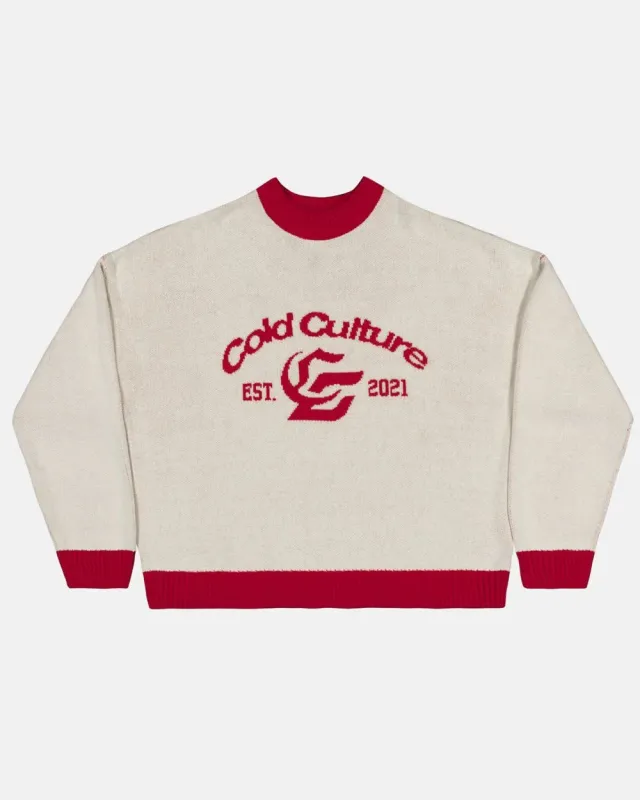 ACADEMY KNIT ACID WHITE made by Cold Culture