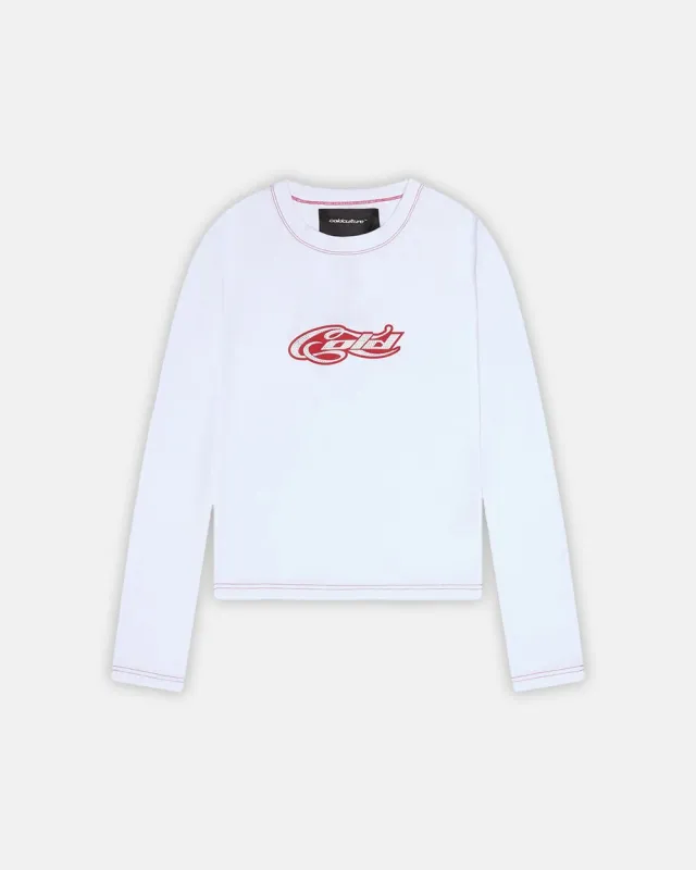 CURLY COLD STRASS LONGSLEEVE TOP WHITE sold by Cold Culture