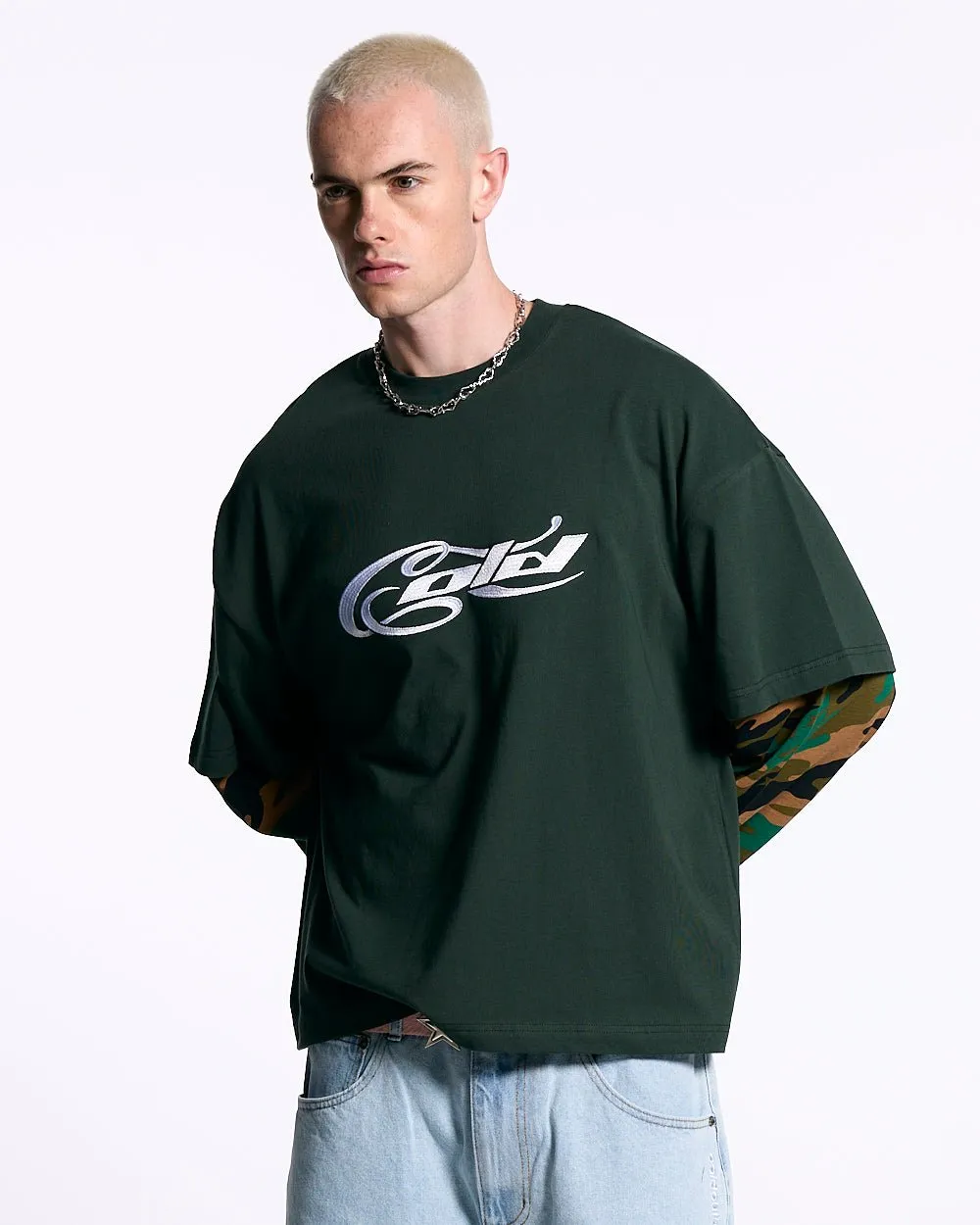 CAMO DOUBLE SLEEVE TEE DEEP FOREST sold by Cold Culture product image thumbnail 3