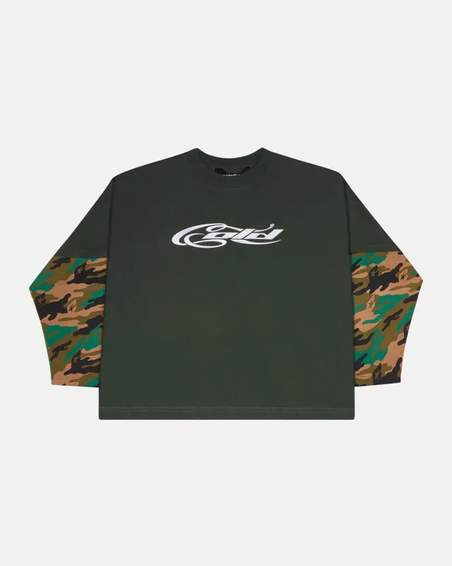 CAMO DOUBLE SLEEVE TEE DEEP FOREST made by Cold Culture