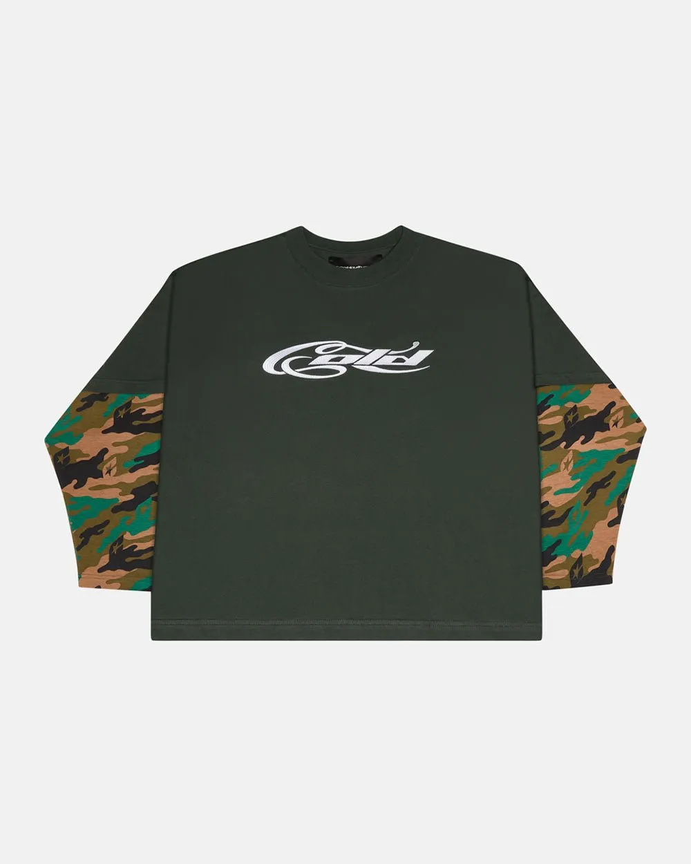 CAMO DOUBLE SLEEVE TEE DEEP FOREST sold by Cold Culture