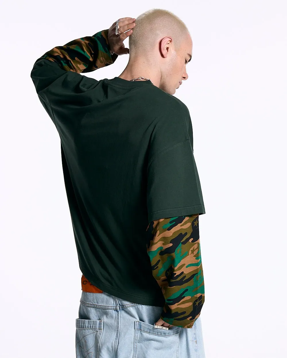 CAMO DOUBLE SLEEVE TEE DEEP FOREST sold by Cold Culture product image thumbnail 4