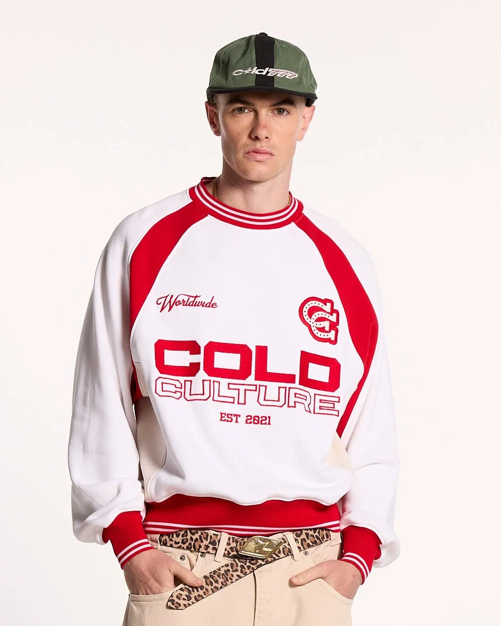COWBOY VARSITY CREWNECK FIERY RED sold by Cold Culture product image thumbnail 3