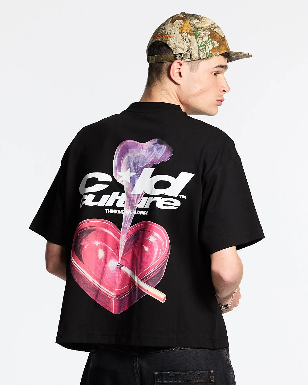 HEART ASHTRAY TEE BLACK sold by Cold Culture product image thumbnail 3