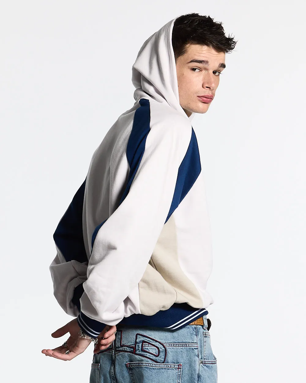 COWBOY VARSITY HOODIE WHITE/BLUE sold by Cold Culture product image thumbnail 4