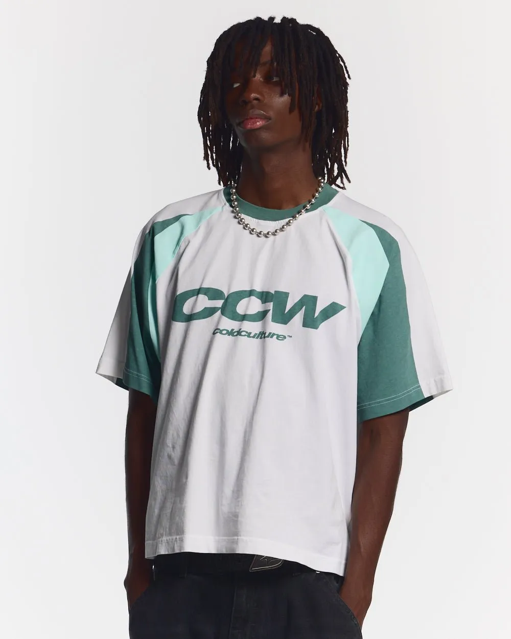AIRBORNE TEE WHITE AND GREEN sold by Cold Culture product image thumbnail 3
