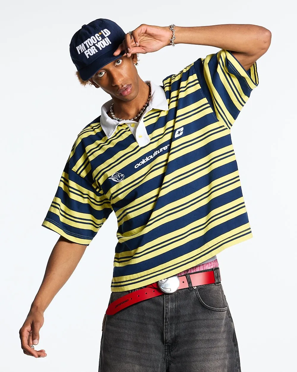 AEROSTRIPES POLO YELLOW/BLUE sold by Cold Culture product image thumbnail 4