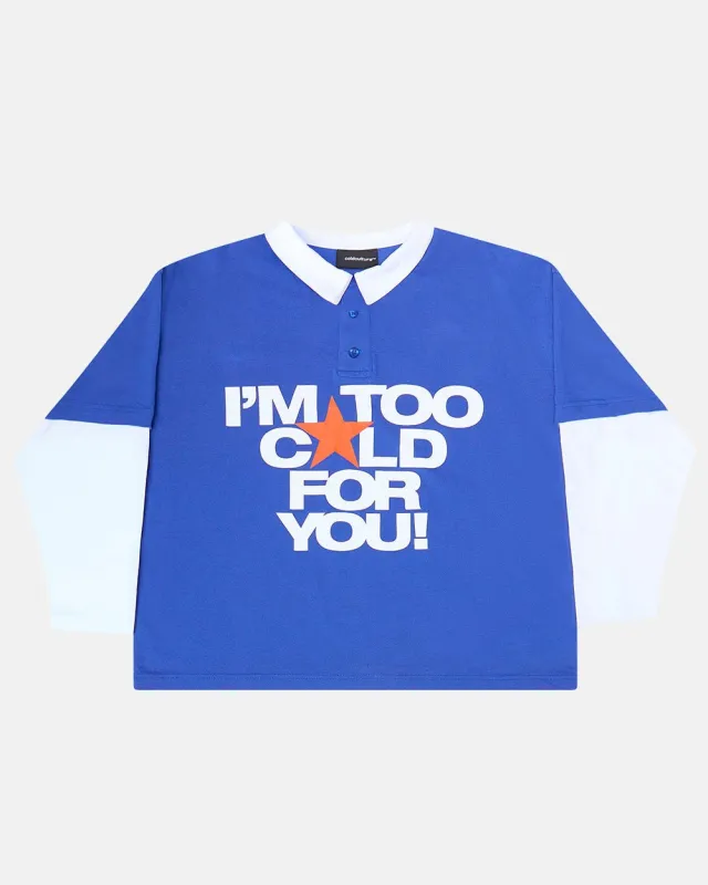 LAX LONGSLEEVE POLO INTENSE BLUE made by Cold Culture