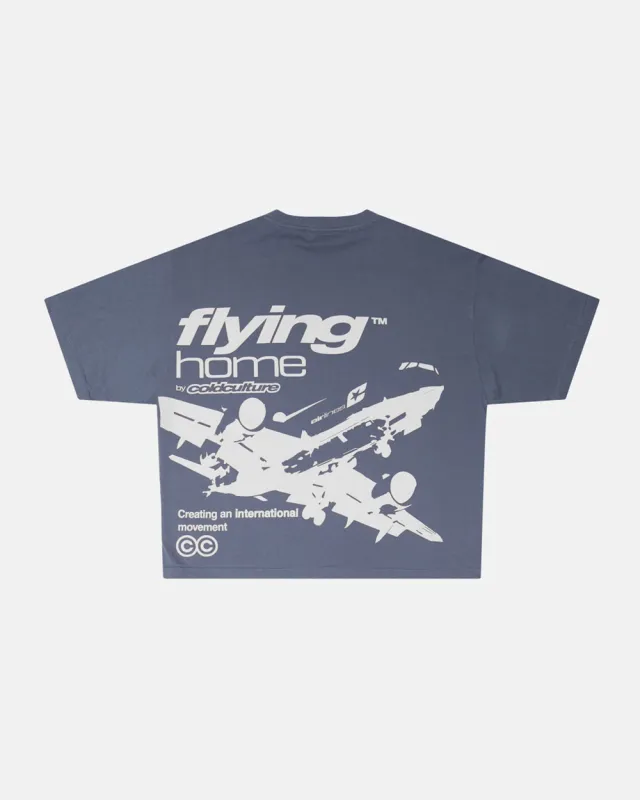 FLYING HOME TEE DOVE GREY sold by Cold Culture