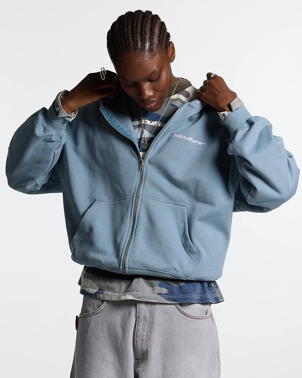 ESSENTIAL ZIP HOODIE WINDWARD BLUE sold by Cold Culture product image thumbnail 5