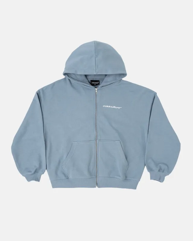 ESSENTIAL ZIP HOODIE WINDWARD BLUE sold by Cold Culture