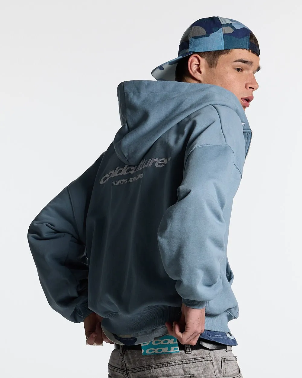 ESSENTIAL ZIP HOODIE WINDWARD BLUE sold by Cold Culture product image thumbnail 4