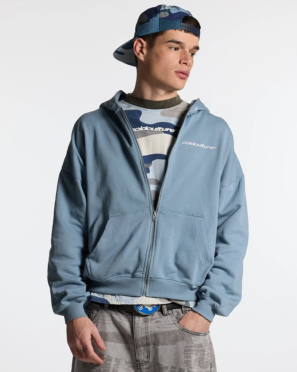 ESSENTIAL ZIP HOODIE WINDWARD BLUE sold by Cold Culture product image thumbnail 3
