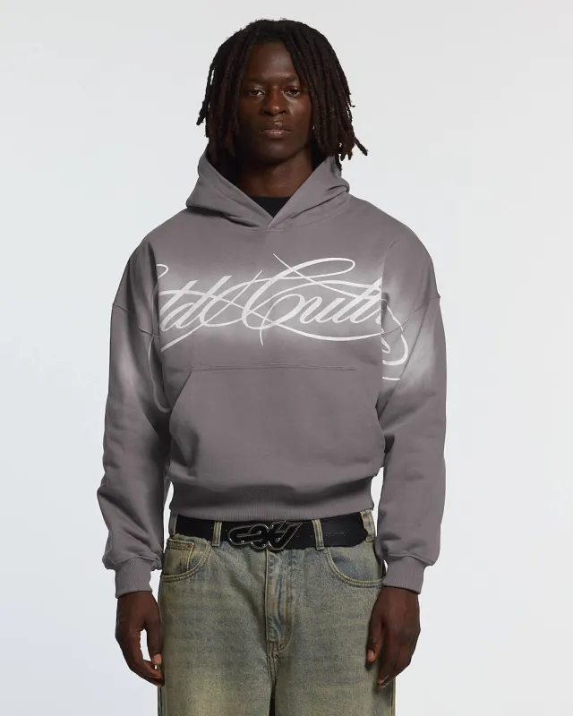 CROSSED SCRIPT HOODIE GREY sold by Cold Culture