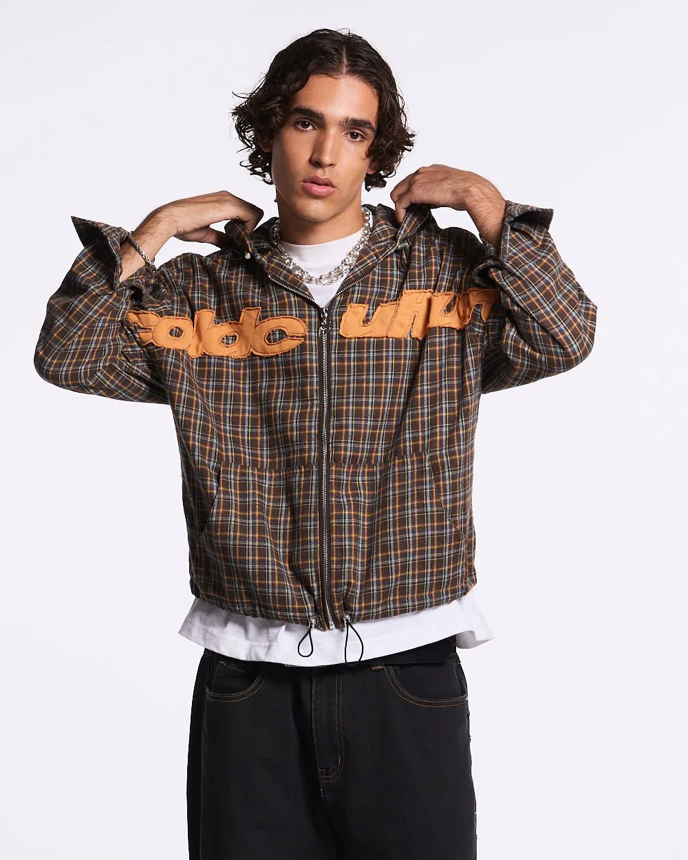 MEMPHIS HOODED SHIRT ORANGE AND BLUE sold by Cold Culture product image thumbnail 3