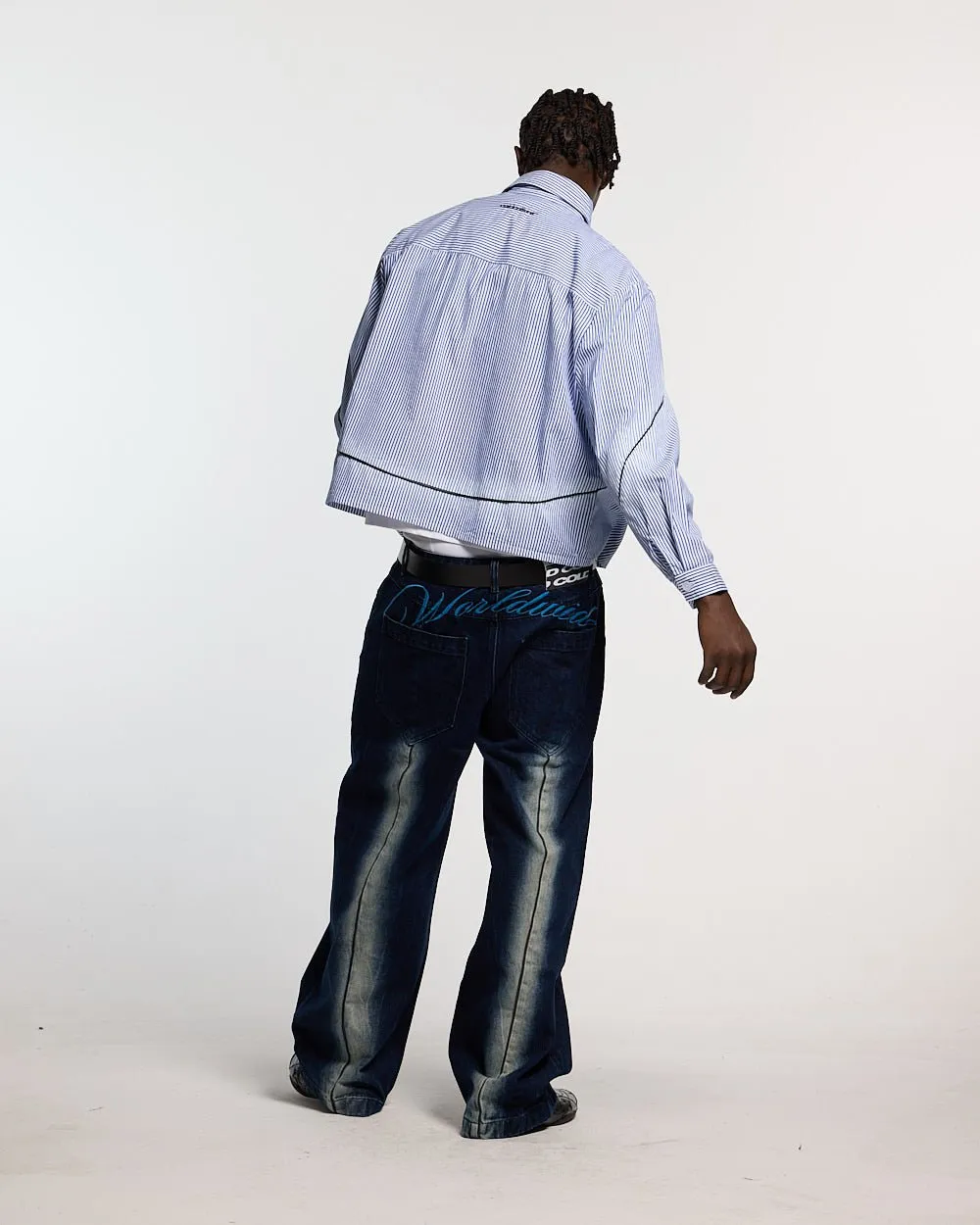 WORLDWIDE LONGSLEEVE SHIRT BLUE & WHITE sold by Cold Culture product image thumbnail 4