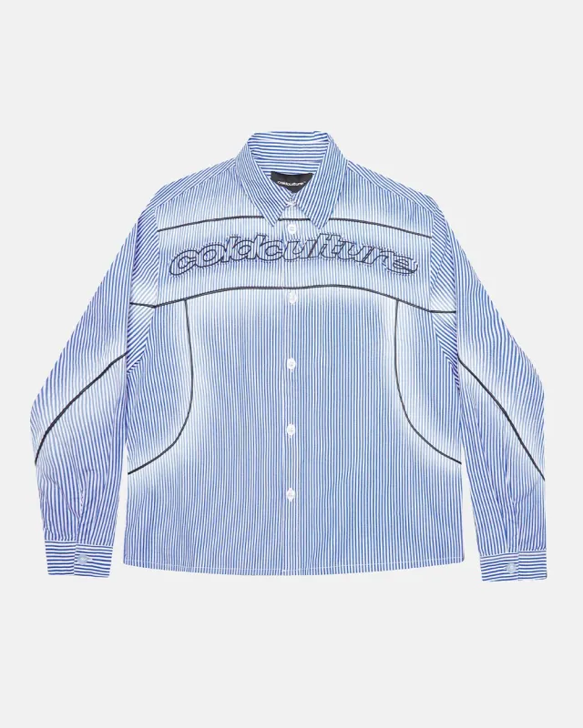 WORLDWIDE LONGSLEEVE SHIRT BLUE & WHITE made by Cold Culture