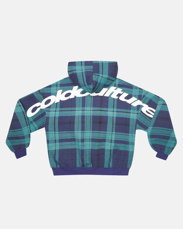 TWO FACES HOODIE NAVY & GREEN made by Cold Culture