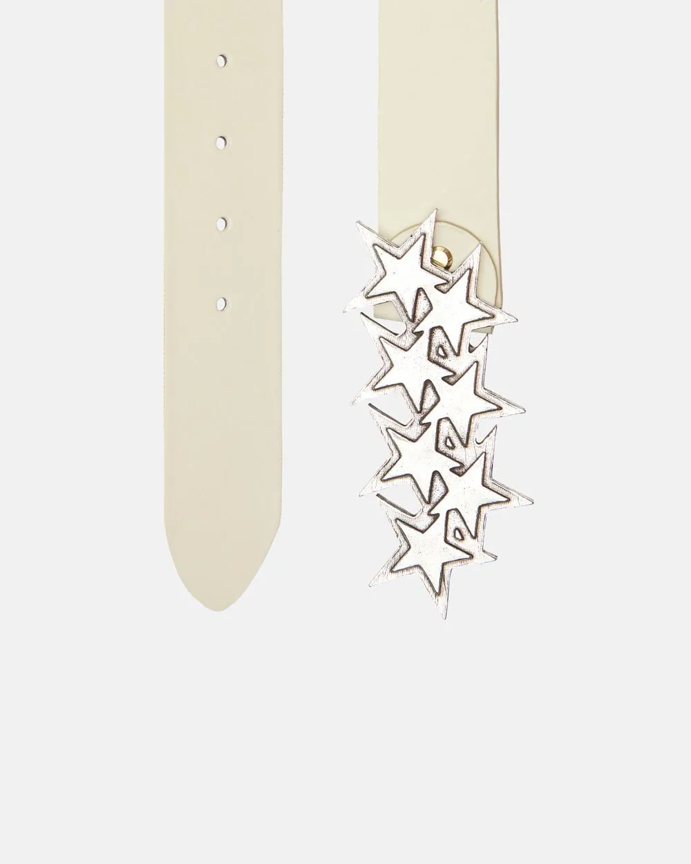 STARS LEATHER BELT WHITE sold by Cold Culture product image thumbnail 2
