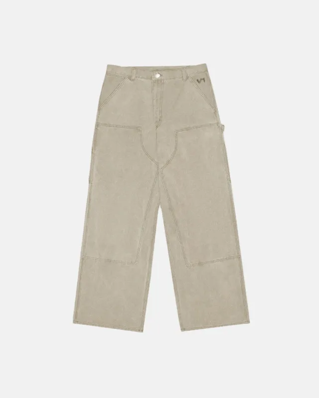 V1 DOUBLE KNEE PANTS STONE-WASHED SAND made by Cold Culture