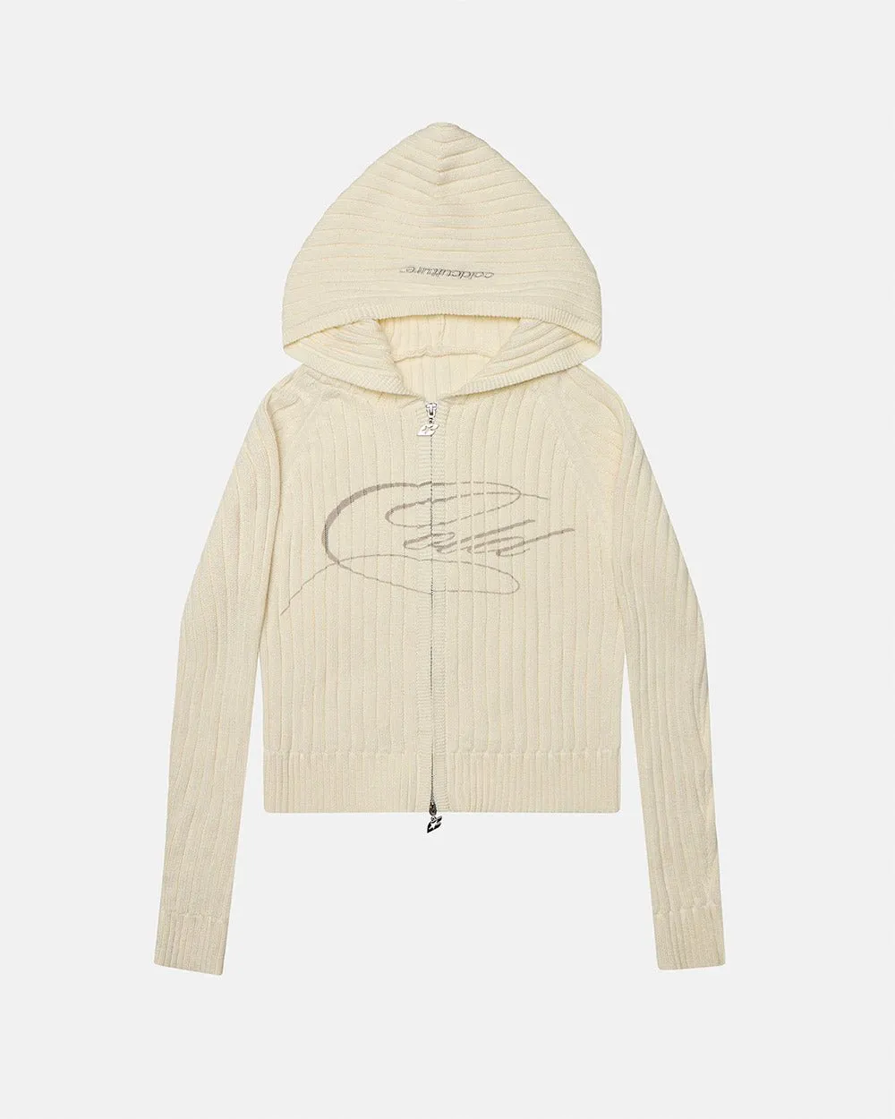 TRACK HOOD ZIP KNIT OFF-WHITE sold by Cold Culture product image thumbnail 2