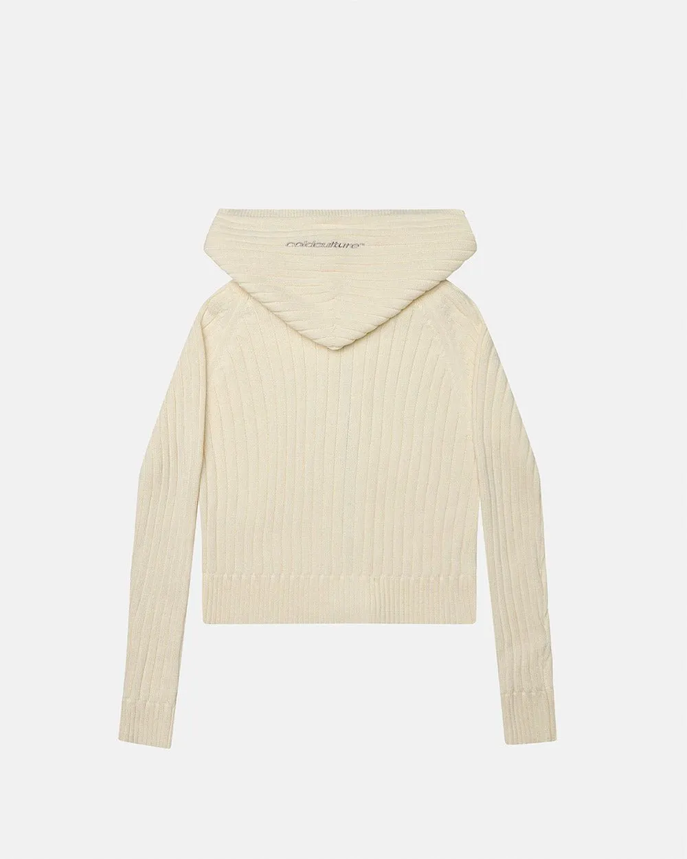 TRACK HOOD ZIP KNIT OFF-WHITE sold by Cold Culture product image thumbnail 4