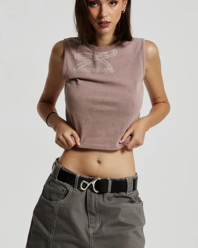 RIBBON TOP ALMOND BROWN sold by Cold Culture