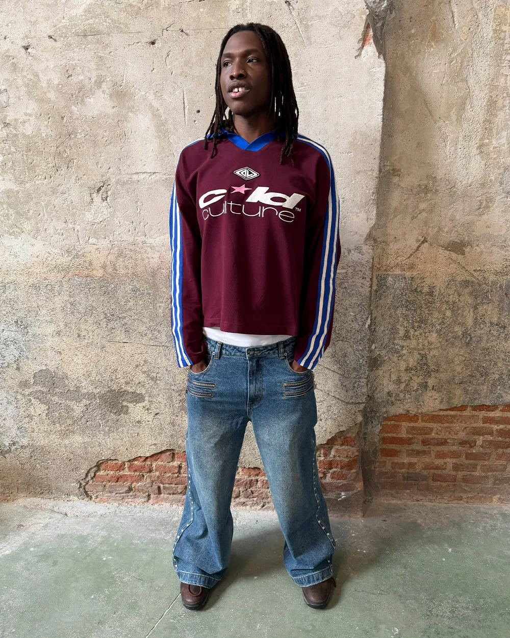 CLASSIC RAW POLO LONGSLEEVE BURGUNDY sold by Cold Culture product image thumbnail 5