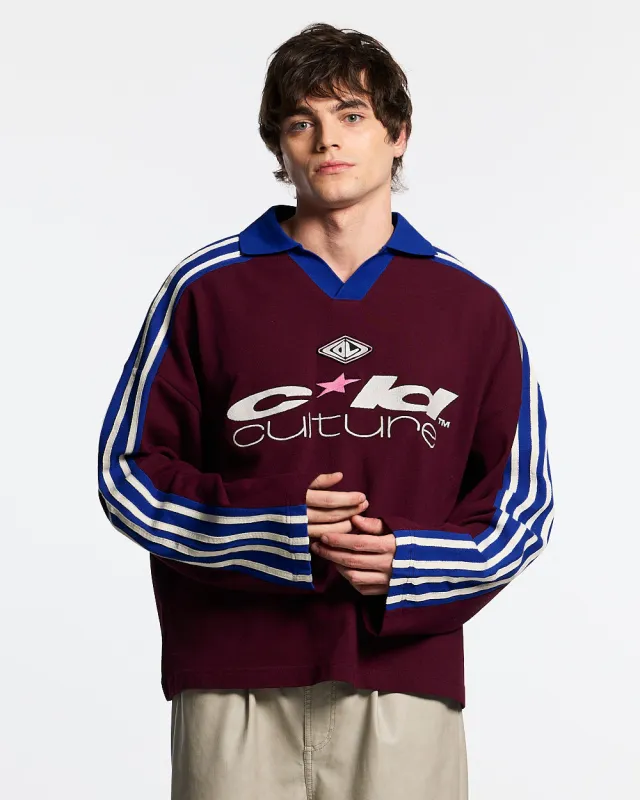 CLASSIC RAW POLO LONGSLEEVE BURGUNDY sold by Cold Culture