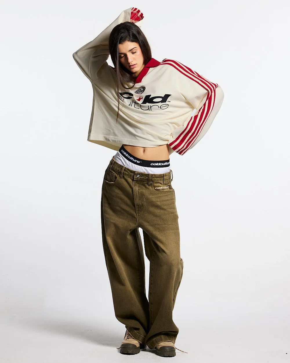 CLASSIC RAW POLO LONGSLEEVE CREAM sold by Cold Culture product image thumbnail 5