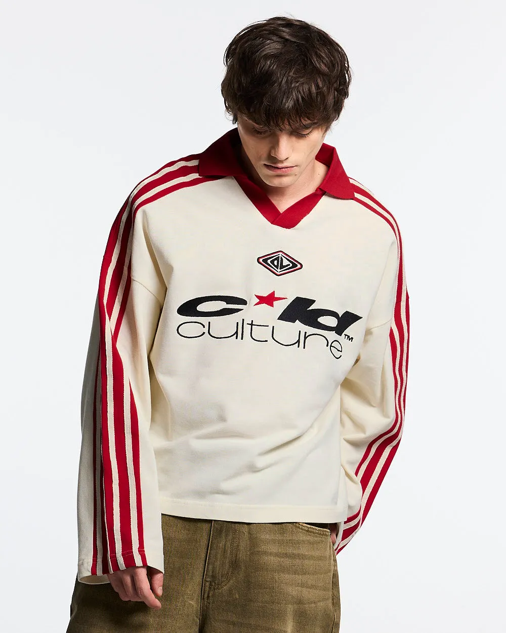 CLASSIC RAW POLO LONGSLEEVE CREAM sold by Cold Culture product image thumbnail 2