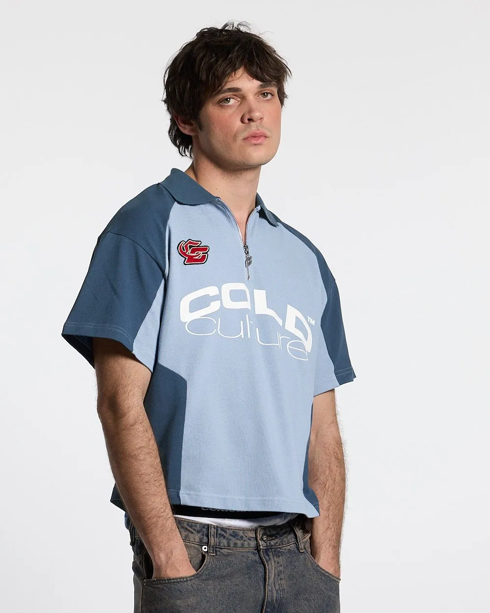 BIKER POLO LIGHT BLUE sold by Cold Culture product image thumbnail 2