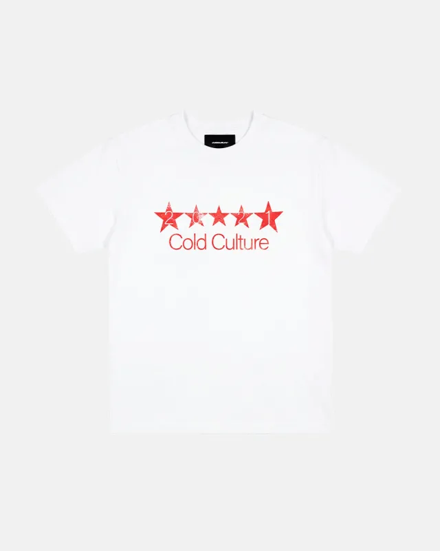 FIVE STARS TEE WHITE made by Cold Culture